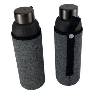 Set of 2 Nero 20 oz Bottles by Waterdrop, Frosted Black Borosilicate Glass NWOT